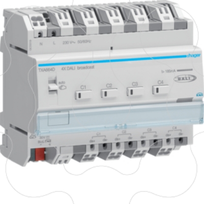 Mostrar detalhes para Variador DALI broadcast 4 canais KNX Imagem de Variador DALI broadcast 4 canais KNX