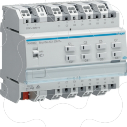 Mostrar detalhes para Actuador bin./est. 8 canais 16A Cap KNX Imagem de Actuador bin./est. 8 canais 16A Cap KNX