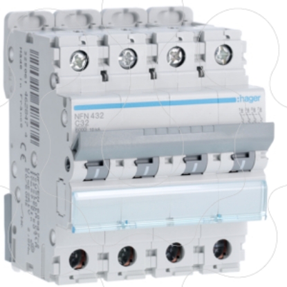 Mostrar detalhes para Disjuntor 4P 32A C 6/10kA 4M Imagem de Disjuntor 4P 32A C 6/10kA 4M