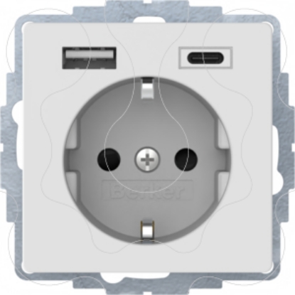 Mostrar detalhes para Q.x   Schuko c/ USB A+C branco Imagem de Q.x   Schuko c/ USB A+C branco