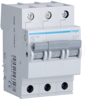 Mostrar detalhes para Disjuntor 3P 16A C 3kA 3M Imagem de Disjuntor 3P 16A C 3kA 3M