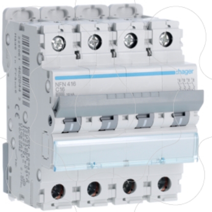 Mostrar detalhes para Disjuntor 4P 16A C 6/10kA 4M Imagem de Disjuntor 4P 16A C 6/10kA 4M