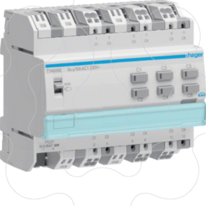 Mostrar detalhes para Actuador bin. 6 canais 16A KNX-S c/ med. Imagem de Actuador bin. 6 canais 16A KNX-S c/ med.