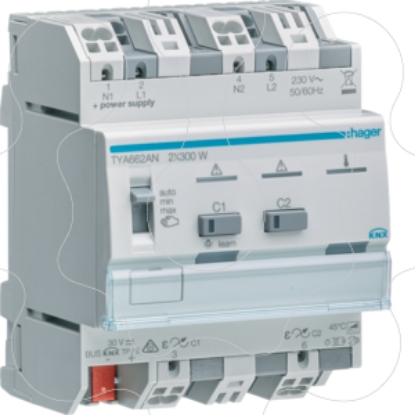 Mostrar detalhes para Variador 2 canais 300W KNX-S Imagem de Variador 2 canais 300W KNX-S