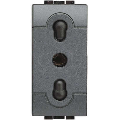Mostrar detalhes para Livinglight   Tomada 2P+T standard italiano   Antracite 1 modulo Imagem de Livinglight   Tomada 2P+T standard italiano   Antracite 1 modulo
