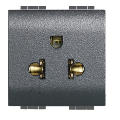 Mostrar detalhes para Livinglight   Tomada 2P+T standard Euro US   Antracite 2 modulos Imagem de Livinglight   Tomada 2P+T standard Euro US   Antracite 2 modulos