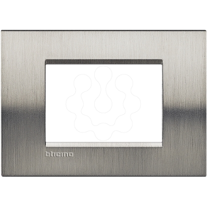 Mostrar detalhes para Livinglight - Quadro para 3 modulos - Aco escovado Imagem de Livinglight - Quadro para 3 modulos - Aco escovado