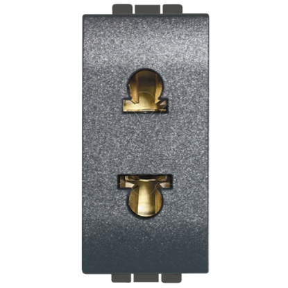 Mostrar detalhes para Livinglight   Tomada 2P Euro US   Antracite 1modulo Imagem de Livinglight   Tomada 2P Euro US   Antracite 1modulo