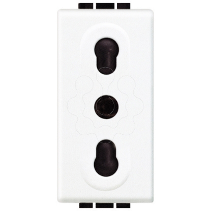 Mostrar detalhes para Livinglight   Tomada 2P+T standard italiano   Branco 1 modulo Imagem de Livinglight   Tomada 2P+T standard italiano   Branco 1 modulo