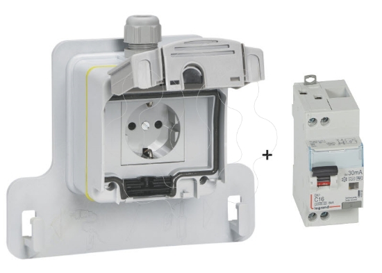 Imagem de Green up Access Kit com tomada suporte e disjuntor diferencial