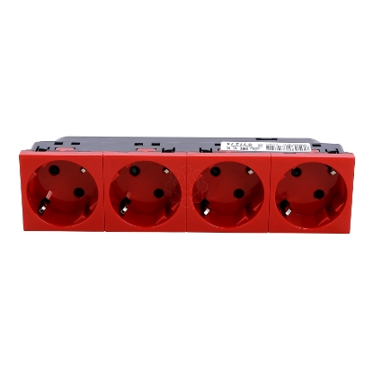 Mostrar detalhes para MOSAIC 4 X 2P+T SCHUKO VERMEL. Imagem de MOSAIC 4 X 2P+T SCHUKO VERMEL.