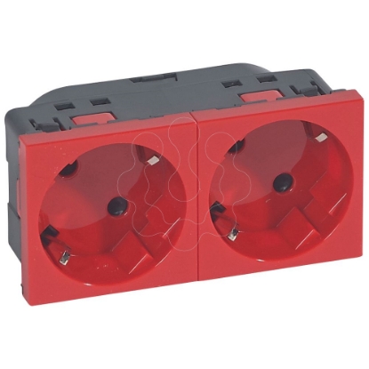 Mostrar detalhes para MOSAIC 2 X 2P+T SCHUKO VERMEL. Imagem de MOSAIC 2 X 2P+T SCHUKO VERMEL.