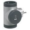 Imagem de FICHA 2X2P+T + USB A+C ALUMINI