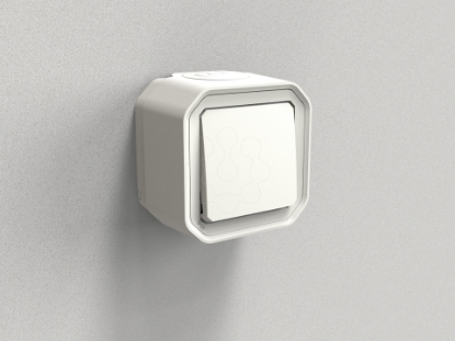 Mostrar detalhes para Plexo IP 55 monobloco saliente   Botao simples Branco Imagem de Plexo IP 55 monobloco saliente   Botao simples Branco