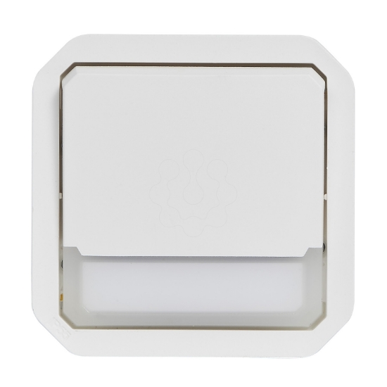 Imagem de Plexo IP 55 componível - Botão simples (NA + NF) luminoso porta-etiqueta, Branco