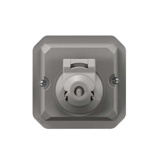 Imagem de Plexo IP 55 componivel   Adaptador para tomadas RJ 45 IP 44 Cinzento