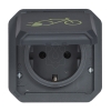 Imagem de Plexo IP 55 componivel   Tomada Schuko para bicicletas eletricas Antracite