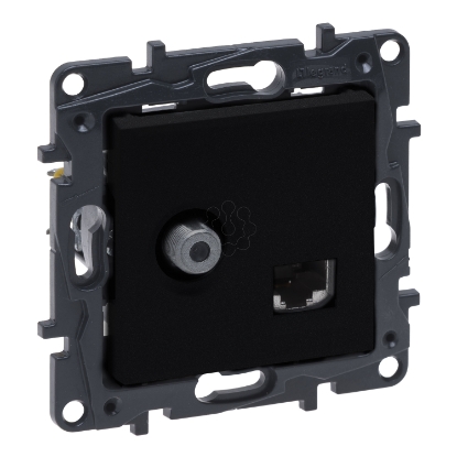 Mostrar detalhes para Niloe Step   Tomada mista TV + RJ 45   tipo "F" Estrela   Preto Imagem de Niloe Step   Tomada mista TV + RJ 45   tipo "F" Estrela   Preto