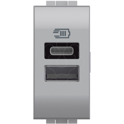 Mostrar detalhes para Livinglight   Tomada carreg. USB 1 Tipo A + 1 Tipo C 3 A   Tech 1 modulo Imagem de Livinglight   Tomada carreg. USB 1 Tipo A + 1 Tipo C 3 A   Tech 1 modulo