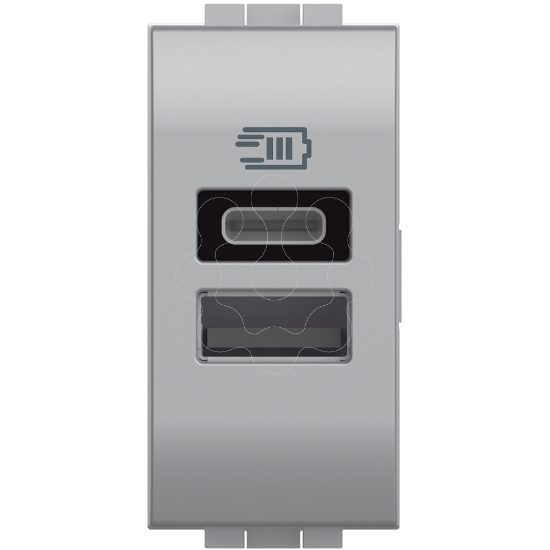 Imagem de Livinglight   Tomada carreg. USB 1 Tipo A + 1 Tipo C 3 A   Tech 1 modulo