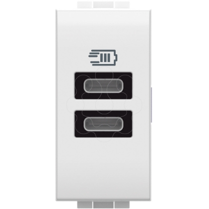 Mostrar detalhes para Livinglight   Tomada carregadora 2 x USB Tipo C 3 A   Branco 1 modulo Imagem de Livinglight   Tomada carregadora 2 x USB Tipo C 3 A   Branco 1 modulo