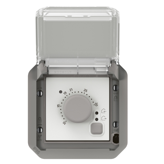 Imagem de Plexo IP 55 componível - Termostato eletrónico de ambiente, Cinzento