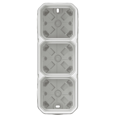 Mostrar detalhes para Plexo IP 55 componivel   Caixa saliente tripla com bucins planos Branco Imagem de Plexo IP 55 componivel   Caixa saliente tripla com bucins planos Branco