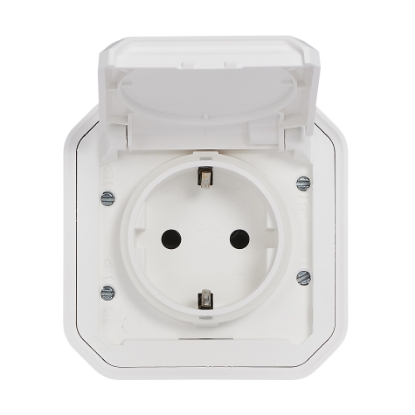 Mostrar detalhes para Plexo IP 55 monobloco saliente   Tomada 2P+T Schuko lig. automaticos Branco Imagem de Plexo IP 55 monobloco saliente   Tomada 2P+T Schuko lig. automaticos Branco