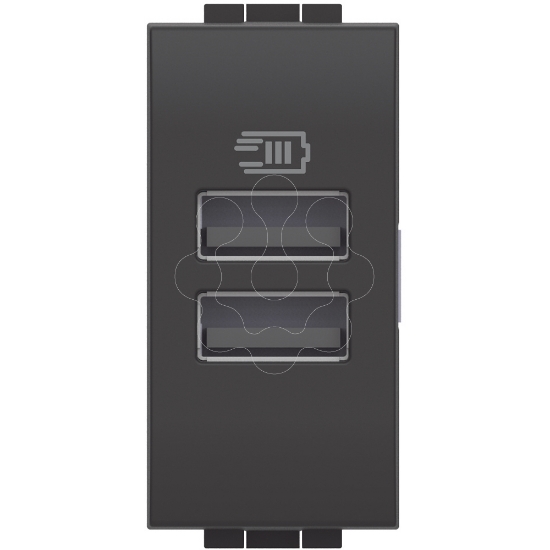 Imagem de Livinglight   Tomada carregadora 2 x USB Tipo A 3 A   Antracite 1 modulo