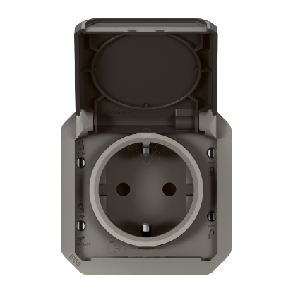 Mostrar detalhes para Plexo IP 55 componivel   Tomada 2P+T Schuko ligadores automaticos Antracite Imagem de Plexo IP 55 componivel   Tomada 2P+T Schuko ligadores automaticos Antracite