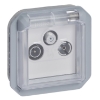 Imagem de Plexo IP 55 componivel   Tomada TV + R + SAT Estrela Cinzento