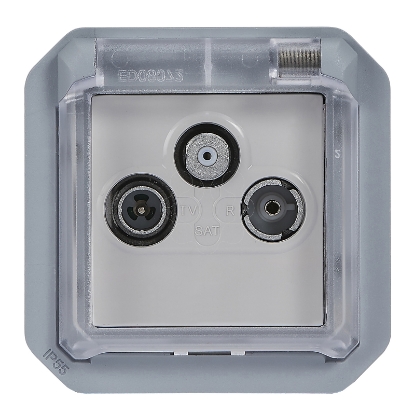 Mostrar detalhes para Plexo IP 55 componivel   Tomada TV + R + SAT Estrela Cinzento Imagem de Plexo IP 55 componivel   Tomada TV + R + SAT Estrela Cinzento