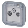 Imagem de Plexo IP 55 componivel   Tomada TV + R + SAT Estrela Cinzento