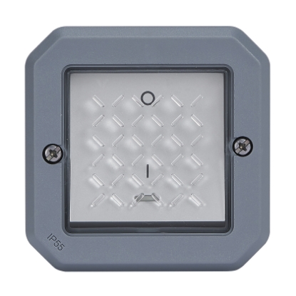 Mostrar detalhes para Plexo IP 55 componivel   Interruptor Bipolar 16 AX com sinalizacao Cinzento Imagem de Plexo IP 55 componivel   Interruptor Bipolar 16 AX com sinalizacao Cinzento