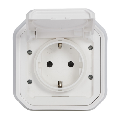 Mostrar detalhes para Plexo IP 55 monobloco encastrar   Tomada 2P+T Schuko Branco Imagem de Plexo IP 55 monobloco encastrar   Tomada 2P+T Schuko Branco