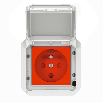 Mostrar detalhes para Plexo IP 55 componivel   Tomada 2P+T standard F/B com encravamento Cinzento Imagem de Plexo IP 55 componivel   Tomada 2P+T standard F/B com encravamento Cinzento