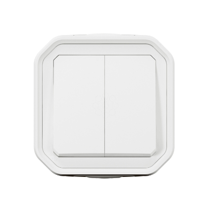 Mostrar detalhes para Plexo IP 55 monobloco saliente   Comando duplo multifuncoes Branco Imagem de Plexo IP 55 monobloco saliente   Comando duplo multifuncoes Branco
