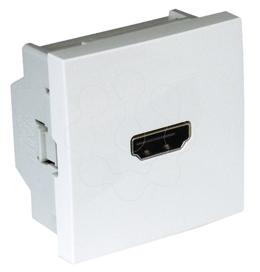 Imagem de TOMADA HDMI LIGAÇÃO PARAFUSO - 2 MÓD BRANCA