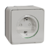 Imagem de Tomada 2P+T monobloco com obturadores, Mureva Styl, saliente, IP55, 16A, Branco