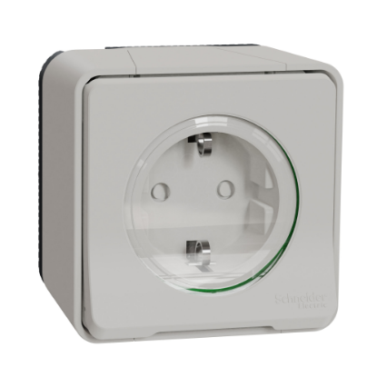 Mostrar detalhes para Tomada 2P+T monobloco com obturadores Mureva Styl saliente IP55 16A Branco Imagem de Tomada 2P+T monobloco com obturadores Mureva Styl saliente IP55 16A Branco