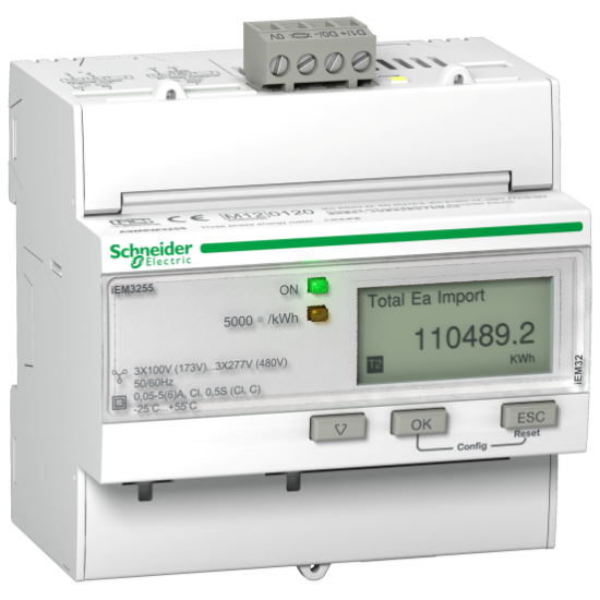 Imagem de iEM3255 contador de energia - CT - Modbus - 1 E/S digital - multitarifa - MID