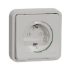 Imagem de Tomada 2P+T monobloco Mureva Styl com obturadores e garras encastrar IP55 16A Branco