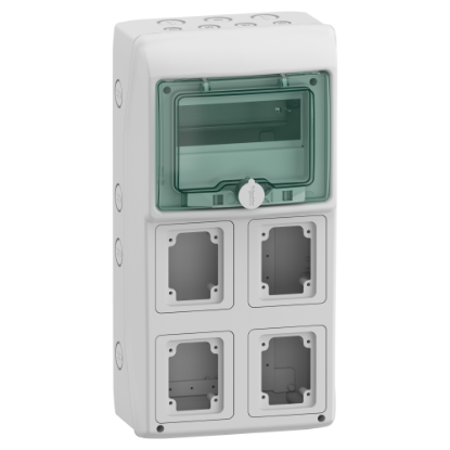 Mostrar detalhes para Mureva - Quadros para tomadas - 4 aberturas - 1x8 modulos Imagem de Mureva - Quadros para tomadas - 4 aberturas - 1x8 modulos