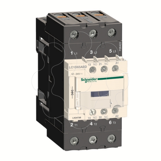 Imagem de Contactor Tesys D - 3P(3 NA) - AC-3 - <= 440 V 65 A - 24 V CC bobina standard