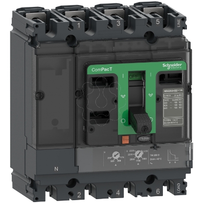 Mostrar detalhes para ComPacT Disjuntor NSX160F 36kA CA 4P3D 160A TMD Imagem de ComPacT Disjuntor NSX160F 36kA CA 4P3D 160A TMD