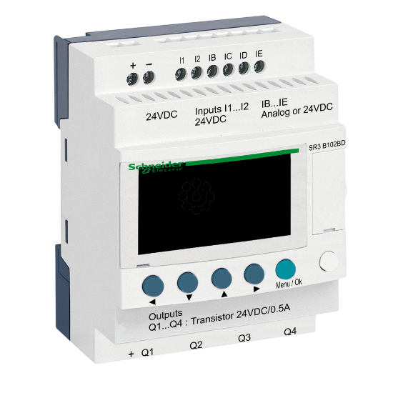 Imagem de Relé programável Zelio logic - 10 e s - 24 v cc – relógio - ecrã