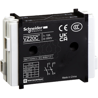 Mostrar detalhes para Bloco de 2 contactos auxiliares - VARIO - 1NA+1NF Imagem de Bloco de 2 contactos auxiliares - VARIO - 1NA+1NF
