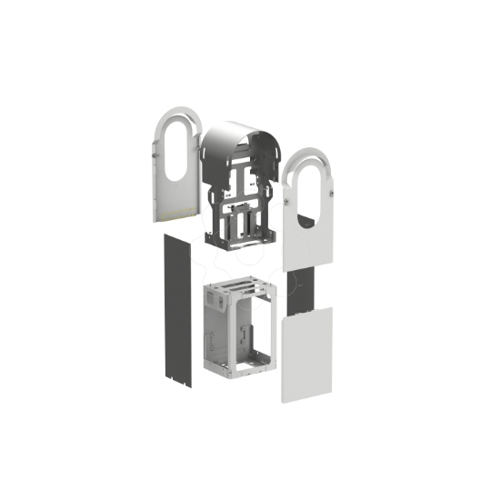Imagem de Envolvente metalico EVlink Pro AC Metal para 2 carregadores montagem de assentamento ao solo aco