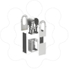 Imagem de Envolvente metalico EVlink Pro AC Metal para 2 carregadores montagem de assentamento ao solo aco