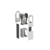 Imagem de Envolvente metalico EVlink Pro AC Metal para 2 carregadores montagem de assentamento ao solo aco
